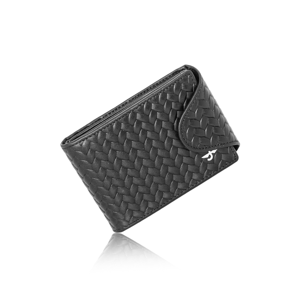 JW 10071 BK – Woven Wallet with Flap Closure