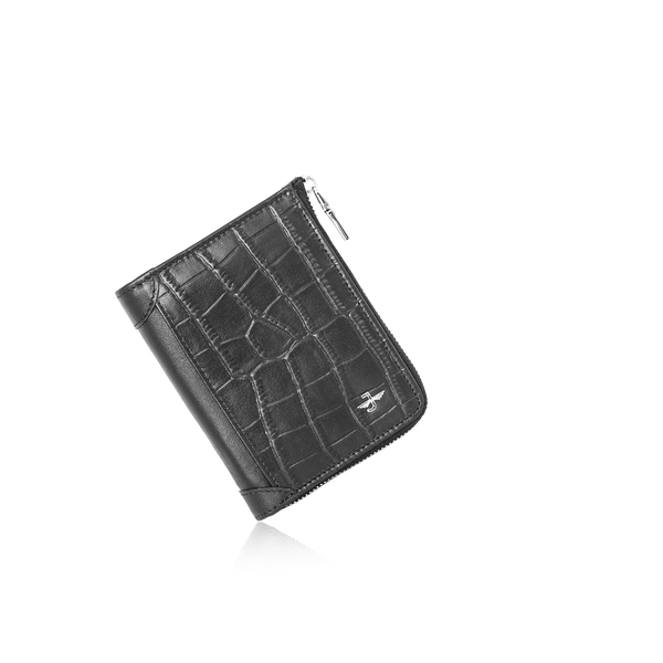 JW 760525 BK – Zip-Around Wallet with Croc-Embossed